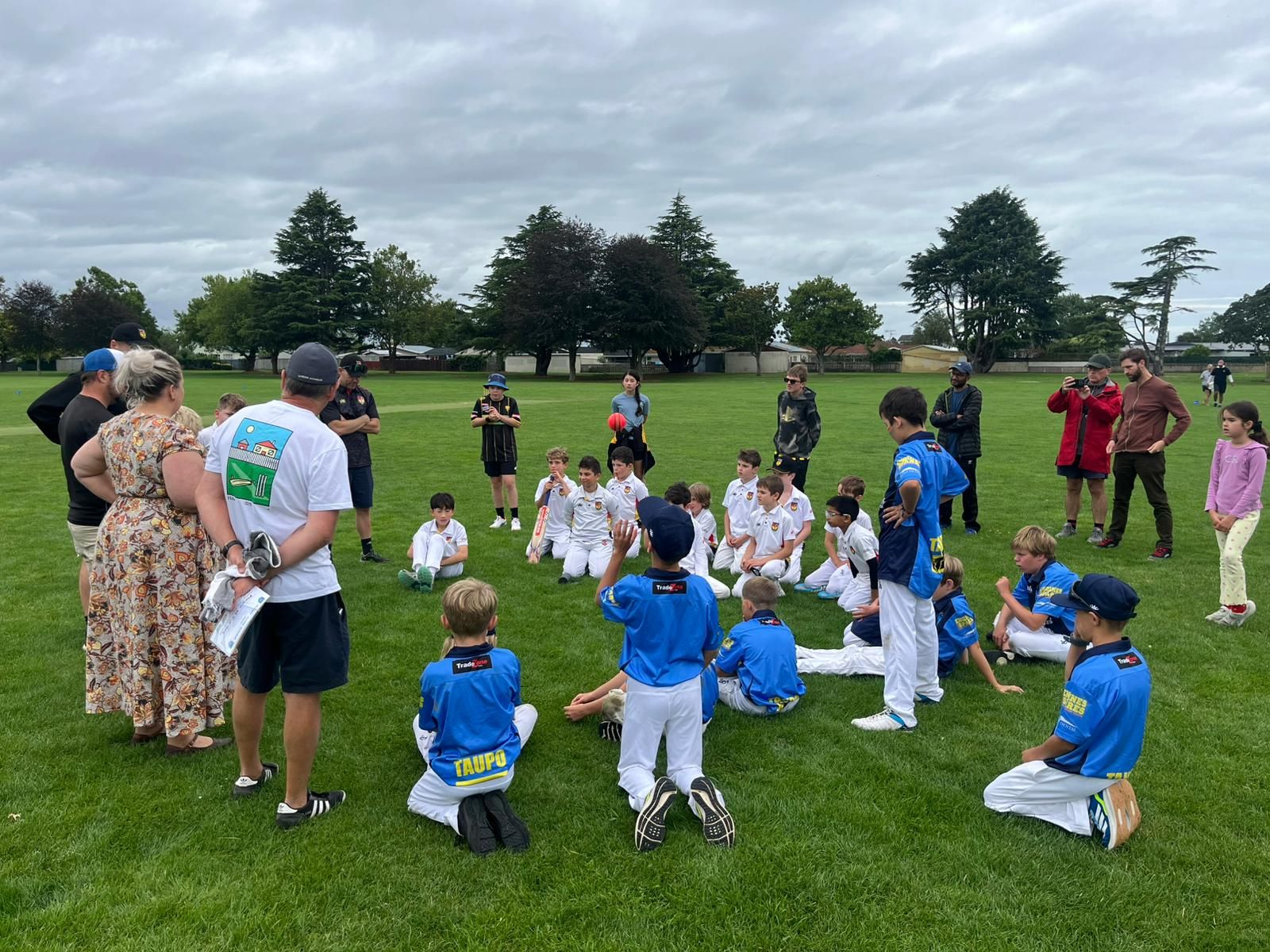 Players gathered after a match