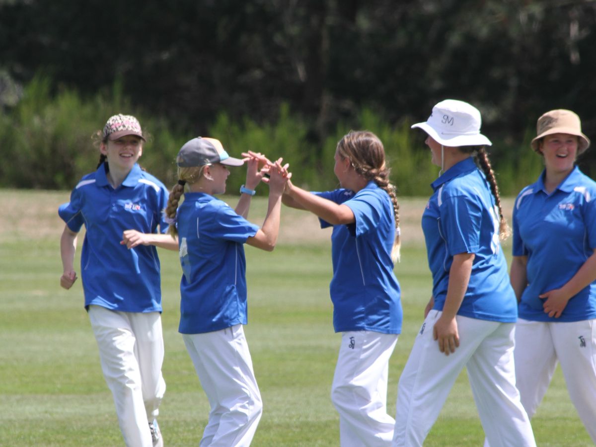 Taupō players celebrating a wicket